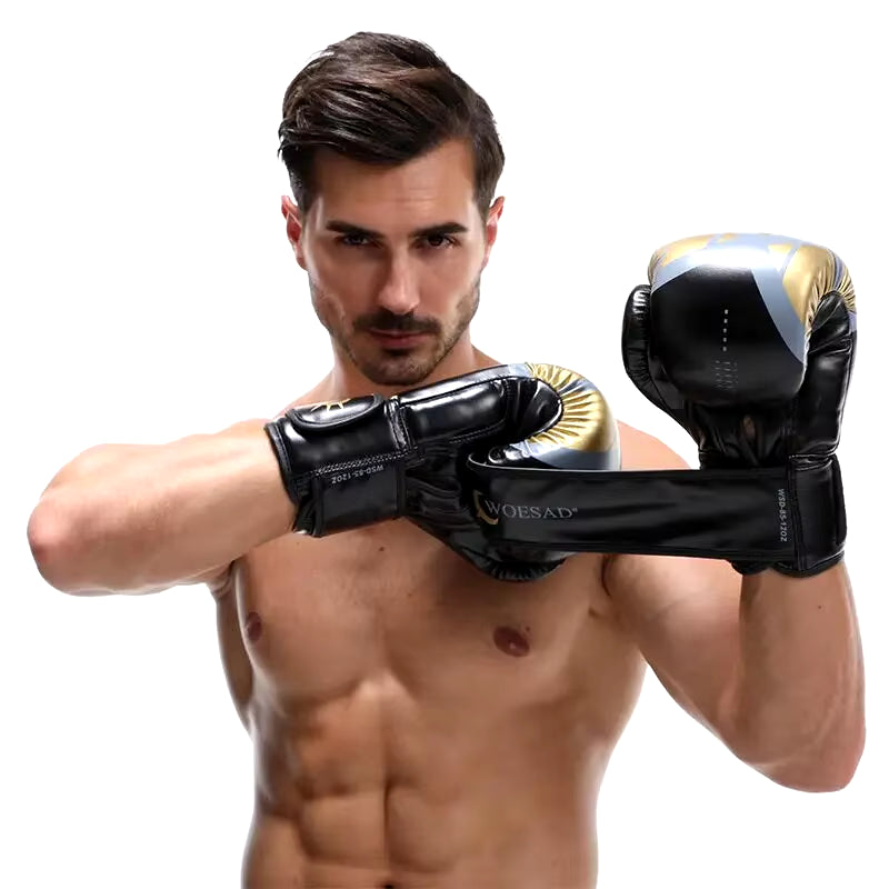 Boxing Gloves Professional Boxing Gloves Men Training Fighting Gloves PU Leather Breathable Karate Kickboxing Muay Women 10 12Oz