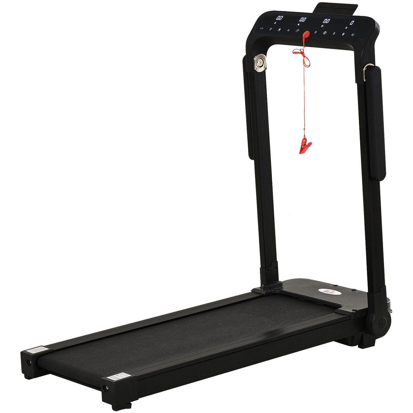 HOMCOM 1.85HP Foldable Electric Treadmill Fitness Safety Lock LED Screen Black