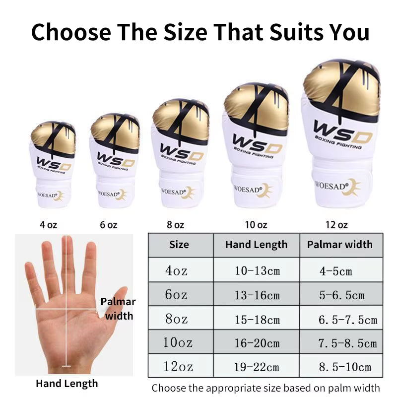 Boxing Gloves Professional Boxing Gloves Men Training Fighting Gloves PU Leather Breathable Karate Kickboxing Muay Women 10 12Oz