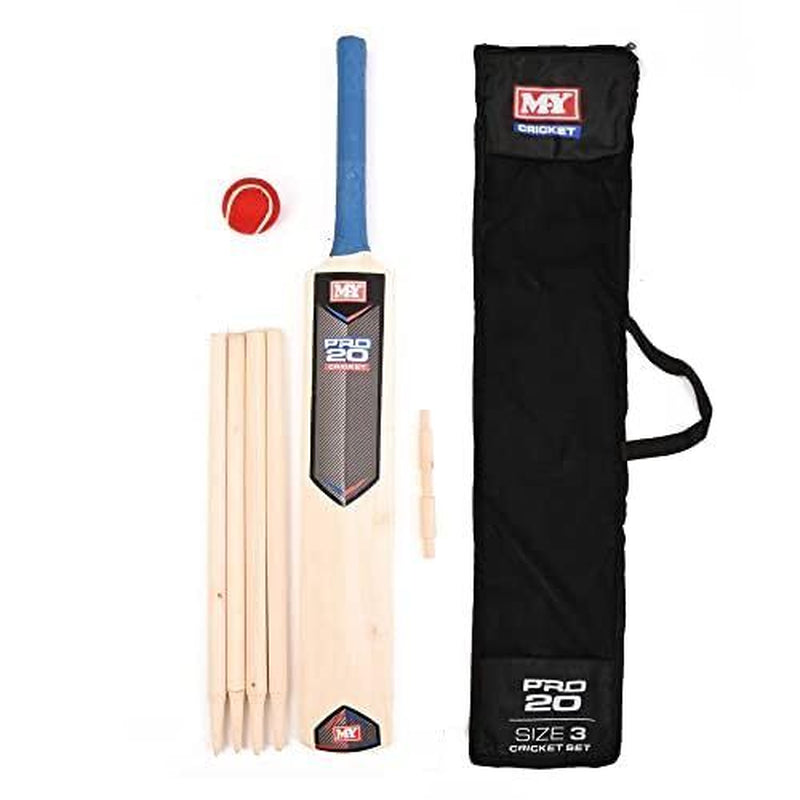 Children'S Medium Size 3,5 Cricket Set Wooden Bat Ball Stumps Bails Garden Beach